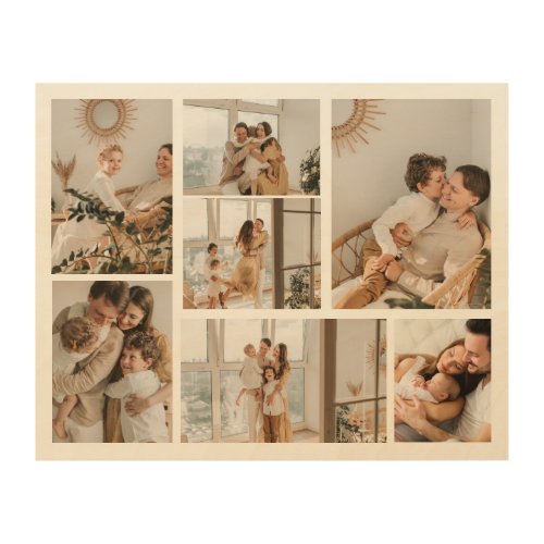 Create Your Own 7 Photo Collage Wood Wall Art