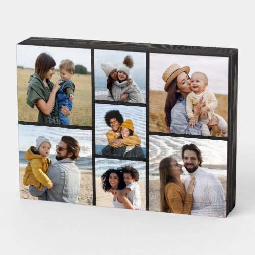 Create Your Own 7 Photo Collage Wooden Box Sign