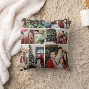 Create Your Own 7 Photo Custom Pic Double Sided Throw Pillow
