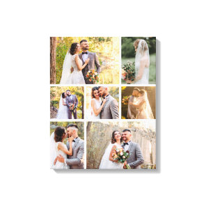 Create Your Own 7 Photo Wedding Collage Canvas Print