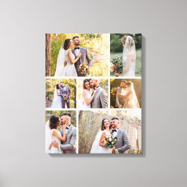 Create Your Own 7 Photo Wedding Collage Canvas Print (Front)