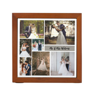 Create Your Own 7-Photo Wedding Collage Desk Organizer