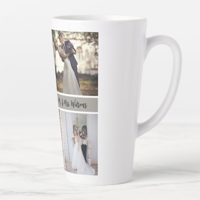 Create Your Own 7-Photo Wedding Collage Latte Mug (Right)