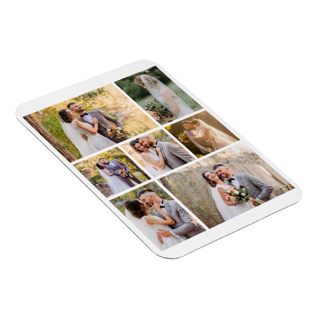 Create Your Own 7 Photo Wedding Collage Magnet (Right Side)