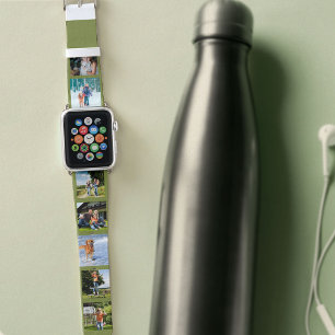 Create your own 7 Square Photos on Olive Green Apple Watch Band