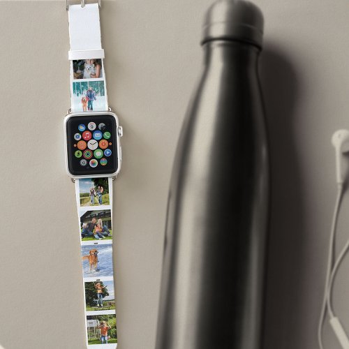 Create your own 7 Square Photos on White Apple Watch Band