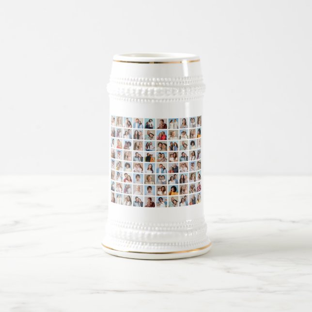 Create Your Own 80 Photo Collage  Beer Stein (Center)