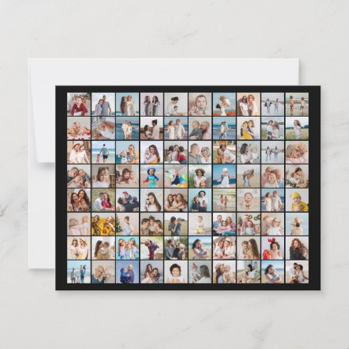 Create Your Own 80 Photo Collage Editable Color  Note Card