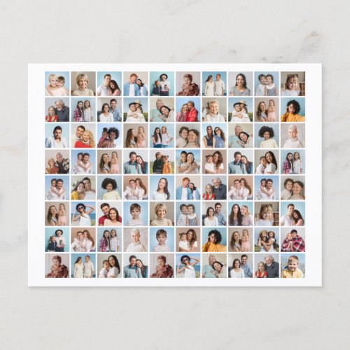 Create Your Own 80 Photo Collage Editable Color Postcard