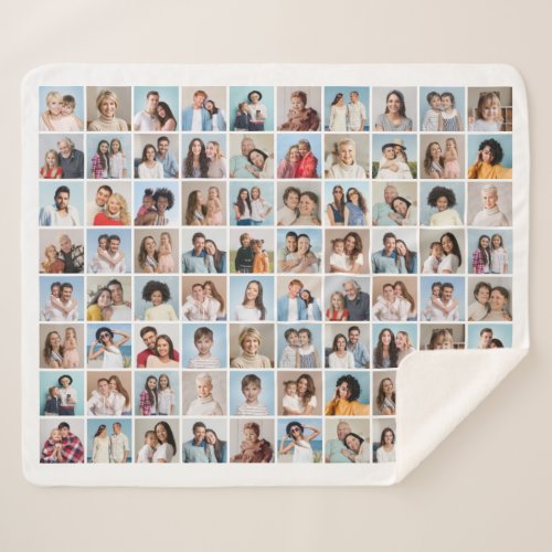 Create Your Own 80 Photo Collage Editable Color  Sherpa Blanket