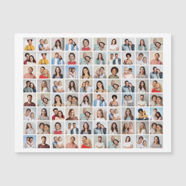 Create Your Own 80 Photo Collage Magnetic Card (Front)