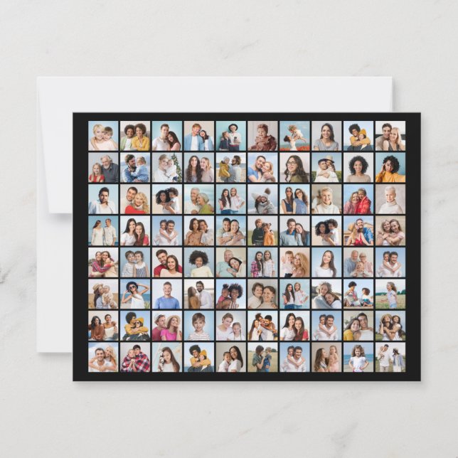 Create Your Own 80 Photo Collage  Note Card (Front)