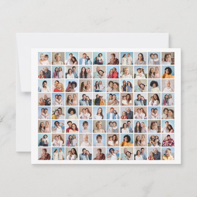 Create Your Own 80 Photo Collage  Note Card (Front)