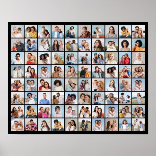 Create Your Own 80 Photo Collage Poster