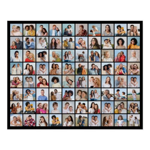 Create Your Own 80 Photo Collage Poster