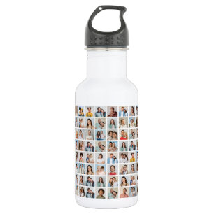 Create Your Own 80 Photo Collage Stainless Steel Water Bottle