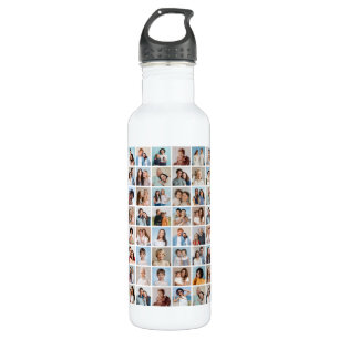 Create Your Own 80 Photo Collage Stainless Steel Water Bottle