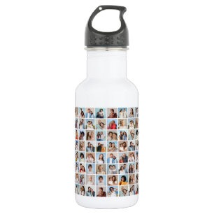 Create Your Own 80 Photo Collage Stainless Steel Water Bottle