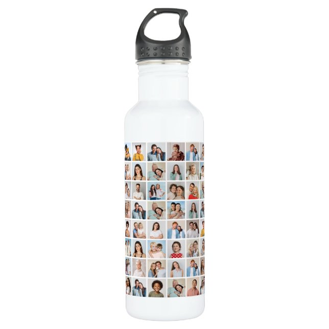Create Your Own 80 Photo Collage Stainless Steel Water Bottle (Front)