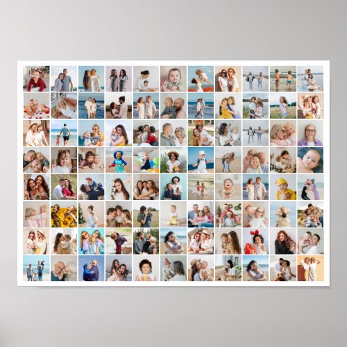 Create Your Own 88 Photo Collage Editable Color Poster