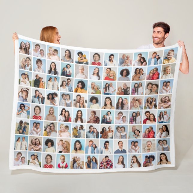 Create Your Own 88 Photo Collage Fleece Blanket (In Situ)