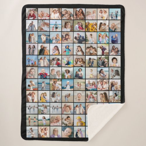Create Your Own 88 Photo Collage Sherpa Blanket