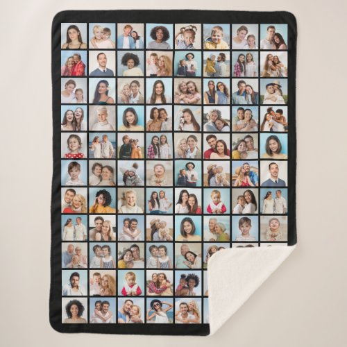 Create Your Own 88 Photo Collage Sherpa Blanket