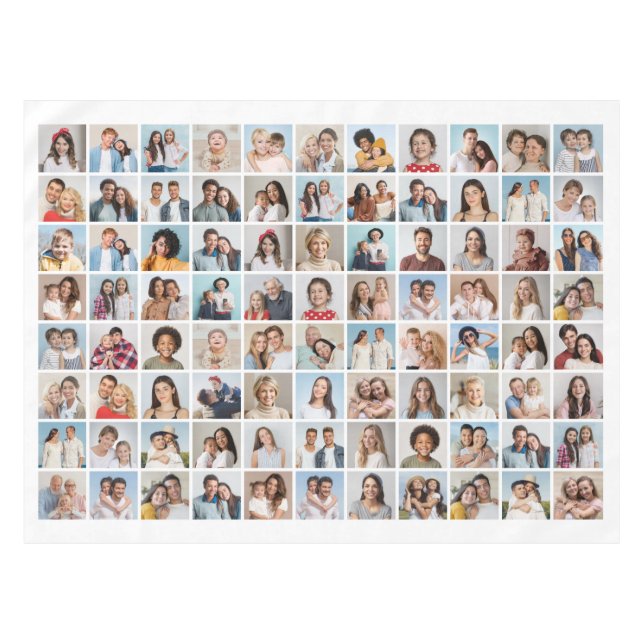 Create Your Own 88 Photo Collage Tablecloth (Front (Horizontal))