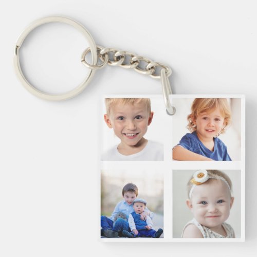 Create Your Own 8 Family Child Photo Collage Keychain
