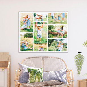 Create Your Own 8 Family Photo Collage Canvas Print