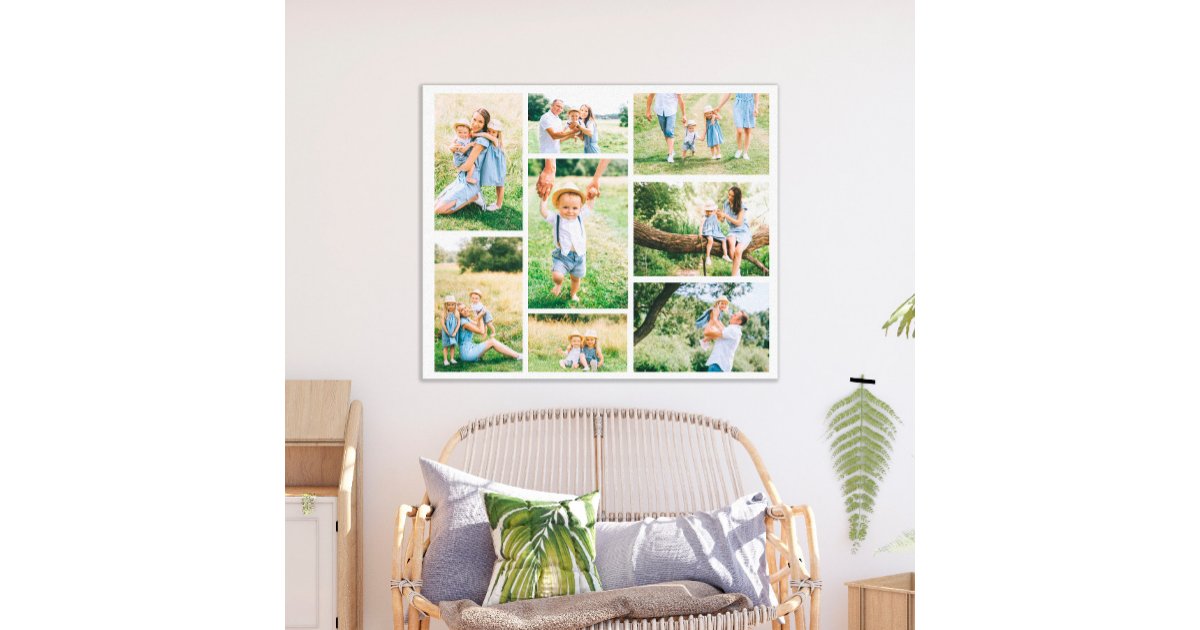 Create Your Own 8 Family Photo Collage Canvas Print | Zazzle