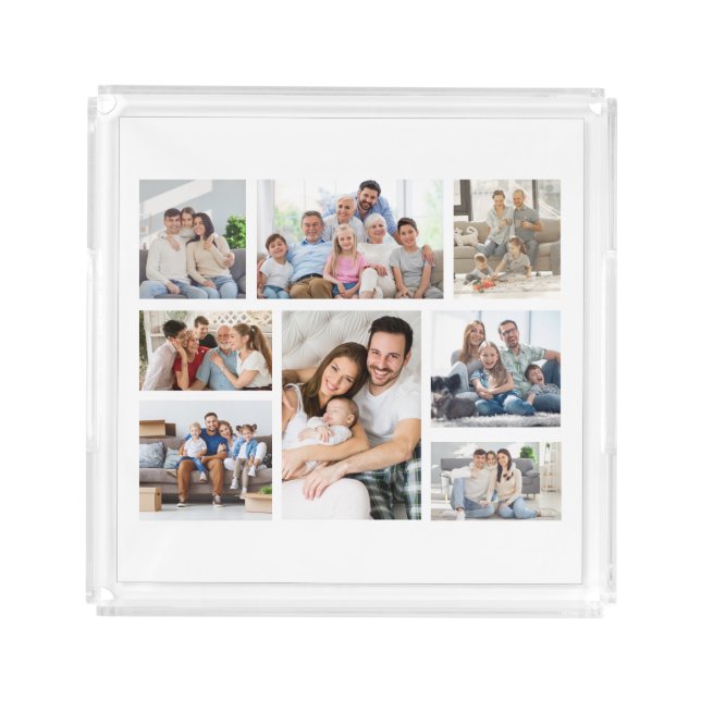 Create Your Own 8 Photo Collage Acrylic Tray (Front)