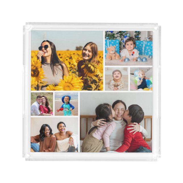 Create Your Own 8 Photo Collage Acrylic Tray (Front)