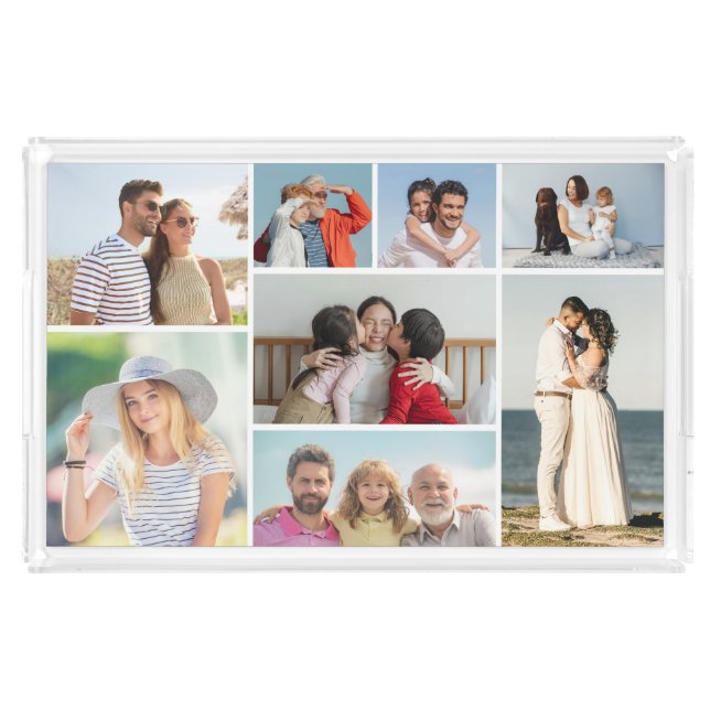 Create Your Own 8 Photo Collage  Acrylic Tray (Front)