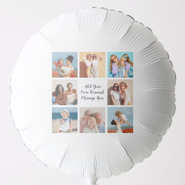 Create Your Own 8 Photo Collage Add Your Greeting Balloon (Front)