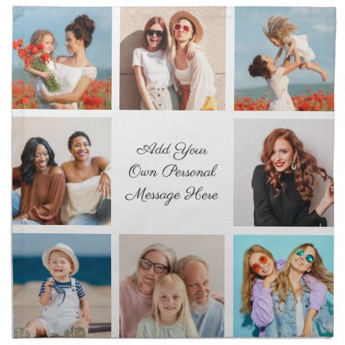 Create Your Own 8 Photo Collage Add Your Greeting Cloth Napkin
