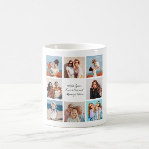 Create Your Own 8 Photo Collage Add Your Greeting Coffee Mug