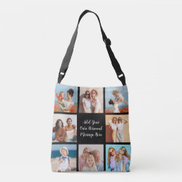 Create Your Own 8 Photo Collage Add Your Greeting Crossbody Bag