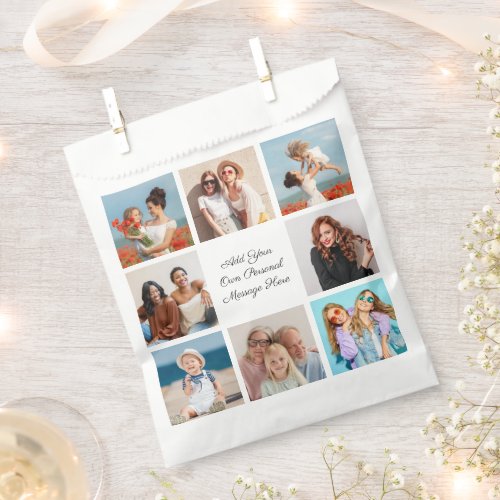 Create Your Own 8 Photo Collage Add Your Greeting Favor Bag