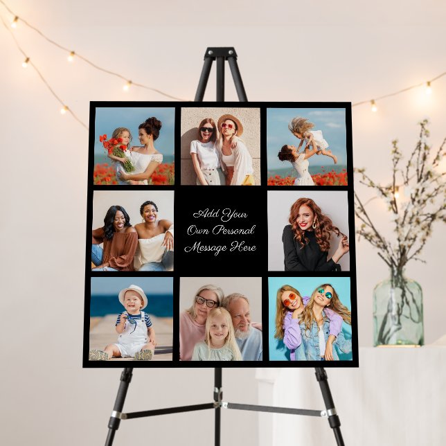 Create Your Own 8 Photo Collage Add Your Greeting Foam Board (In Situ (Stand))