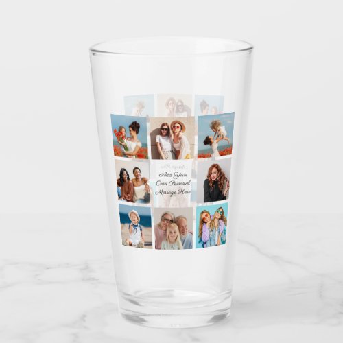 Create Your Own 8 Photo Collage Add Your Greeting Glass
