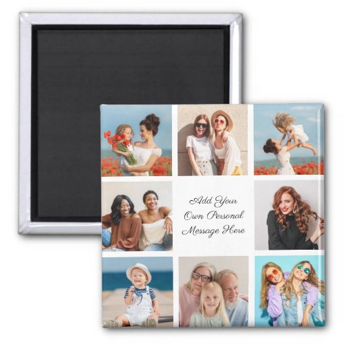 Create Your Own 8 Photo Collage Add Your Greeting Magnet