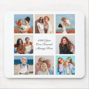 Create Your Own 8 Photo Collage Add Your Greeting Mouse Pad