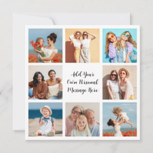 Create Your Own 8 Photo Collage Add Your Greeting Note Card