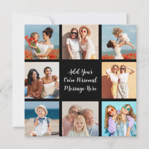 Create Your Own 8 Photo Collage Add Your Greeting Note Card