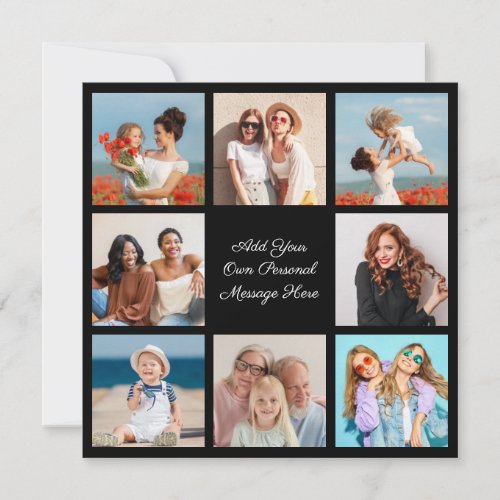 Create Your Own 8 Photo Collage Add Your Greeting Note Card