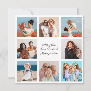 Create Your Own 8 Photo Collage Add Your Greeting Note Card