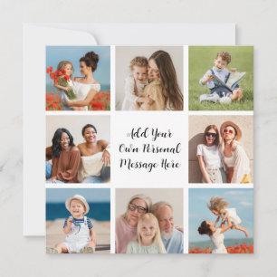 Create Your Own 8 Photo Collage Add Your Greeting Note Card