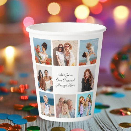 Create Your Own 8 Photo Collage Add Your Greeting Paper Cups