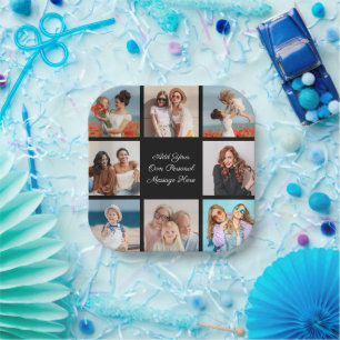 Create Your Own 8 Photo Collage Add Your Greeting Paper Plates